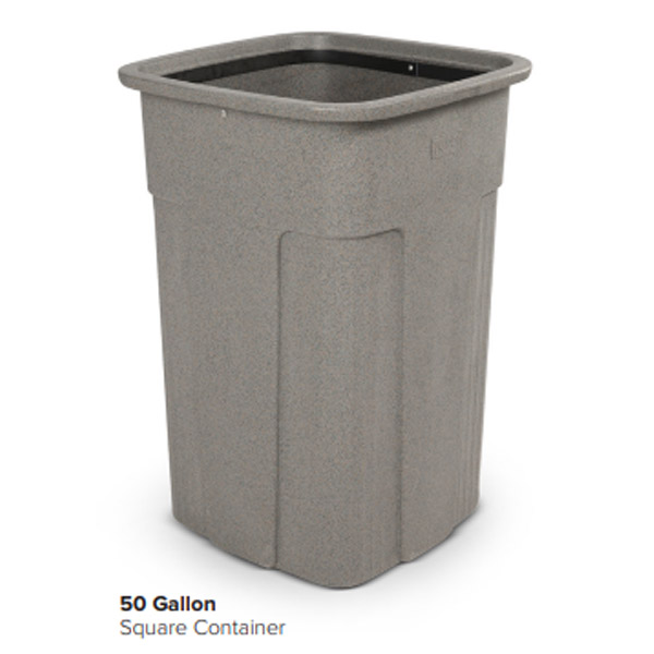 TOTER 50-GAL SLIMLINE SQUARE CONTAINER, GREYSTONE #SSC50-129